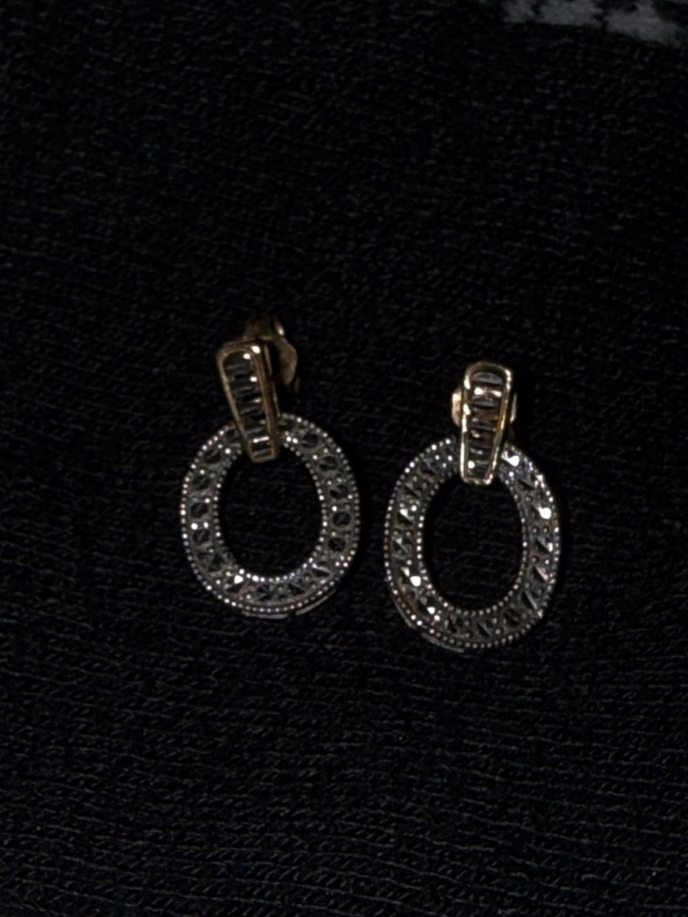 Elegant Gold and Silver Oval Drop Earrings - Women Jewelry